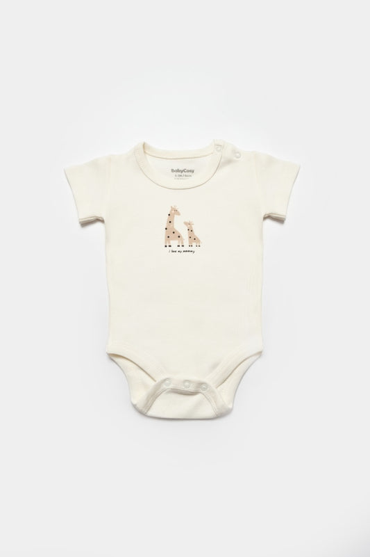 Set de 10 piese pentru nou nascut, 100% bumbac organic, Giraffe, BabyCosy - Batista, Baveta, Bluza, Body, Caciula, Manusi, Pantaloni, Pieptar, Plet, Salopeta