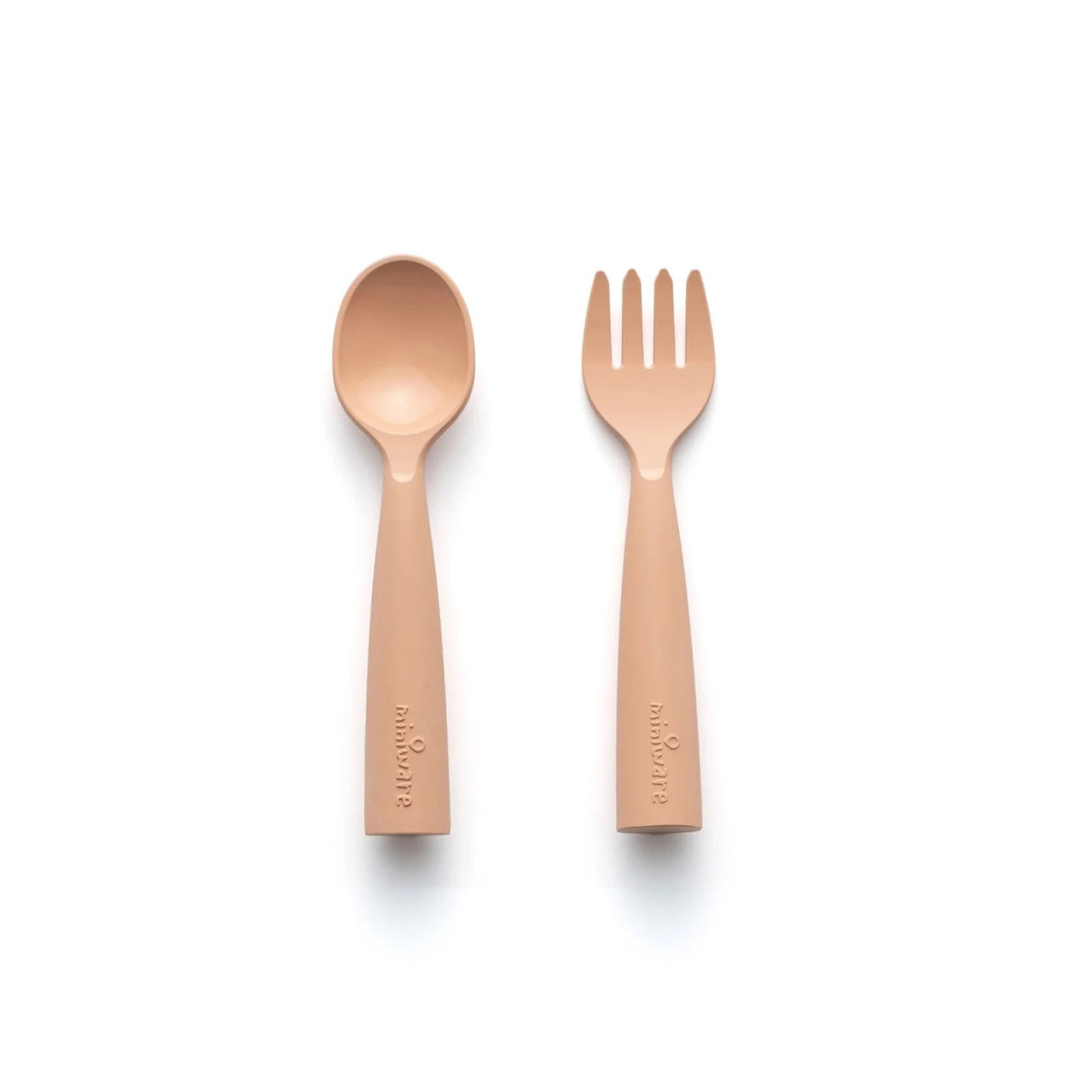 Set de tacamuri bebelusi Miniware My First Cutlery, 100% din materiale naturale biodegradabile, Toffee