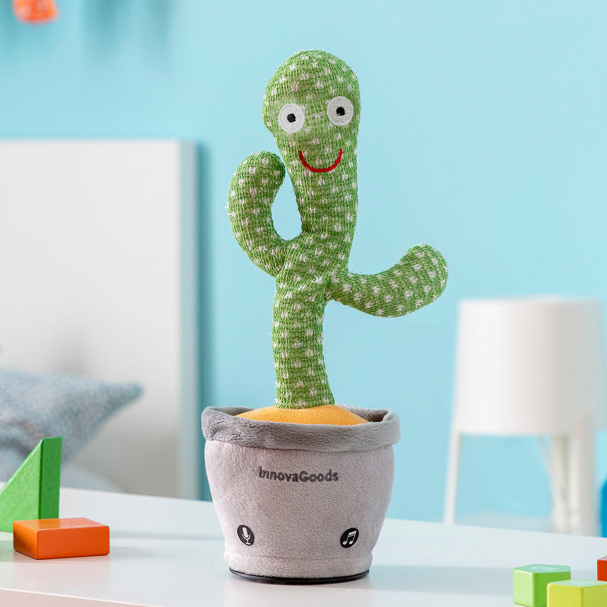 Cactus dansator și vorbitor reîncărcabil cu muzică și LED-uri multicolore Cacxi InnovaGoods - Jucarii si jocuri, Jucării electronice