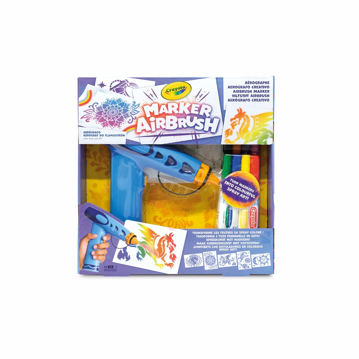 Set pentru desen Crayola Marker Airbrush - Jucarii si jocuri, Activități creative