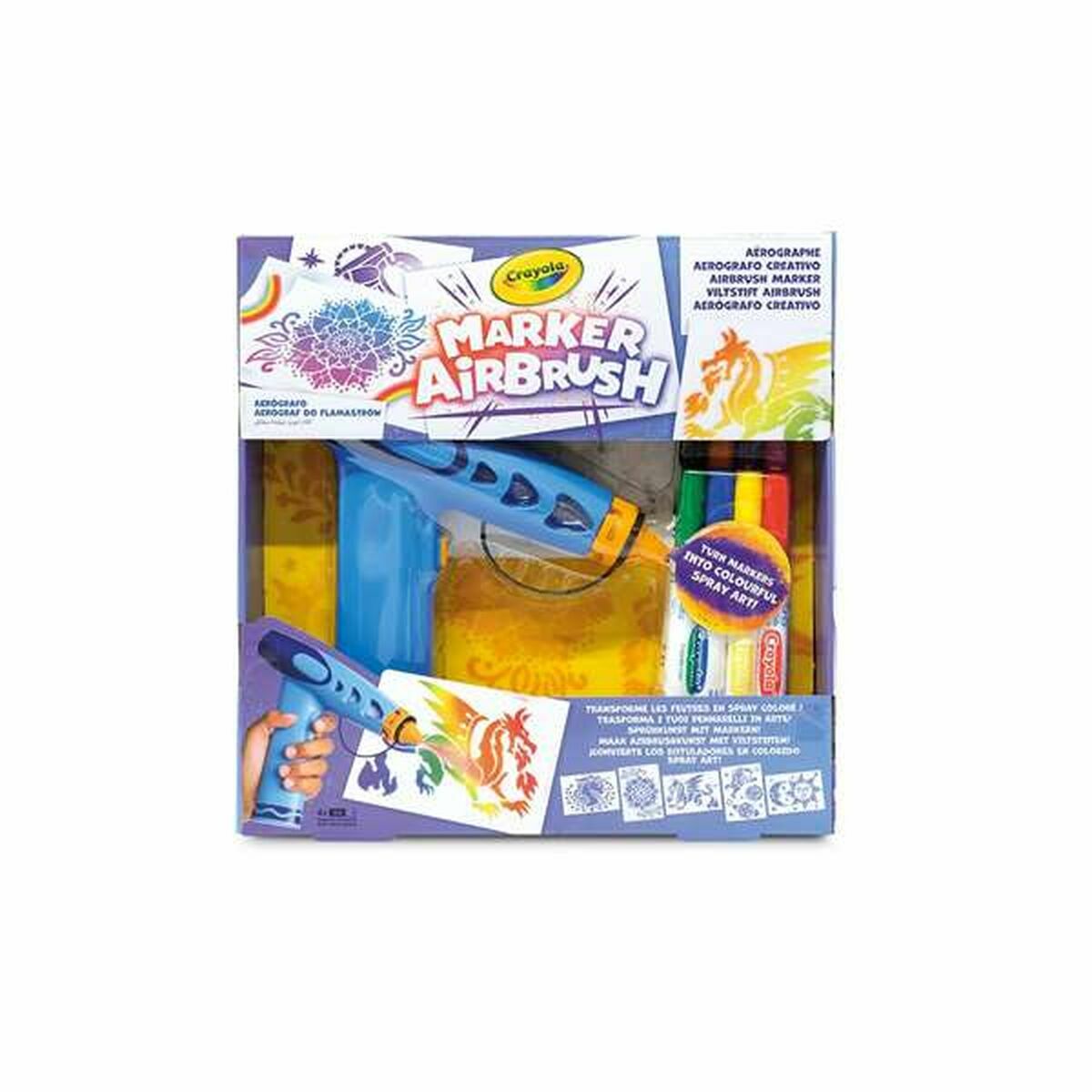 Set pentru desen Crayola Marker Airbrush - Jucarii si jocuri, Activități creative