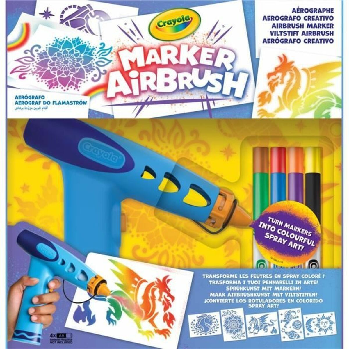 Set pentru desen Crayola Marker Airbrush - Jucarii si jocuri, Activități creative