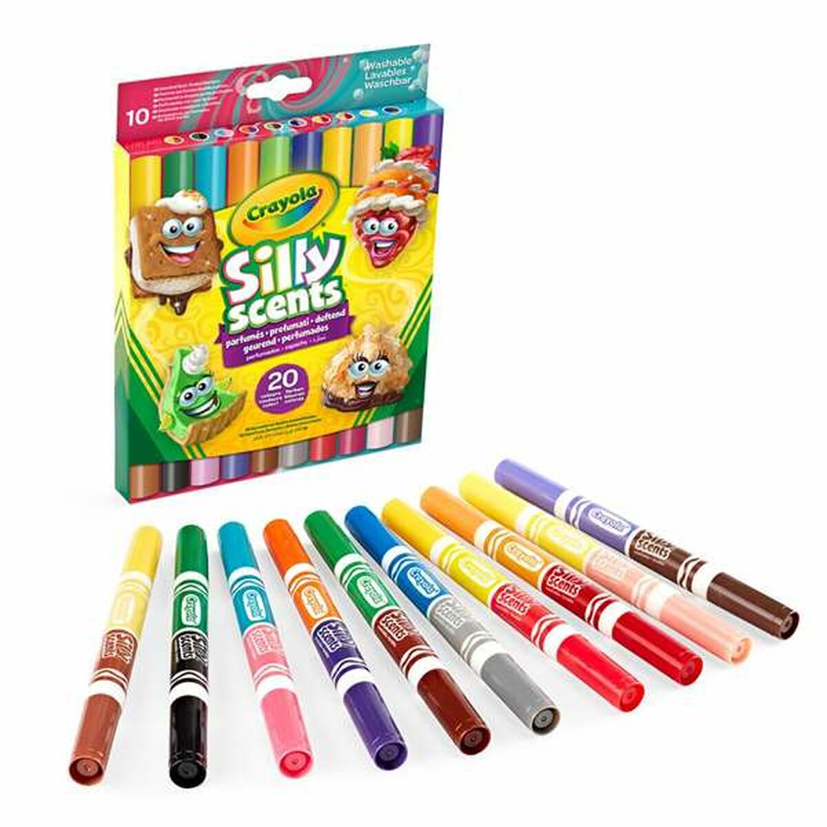 Set de Carioci Crayola Parfumat Lavabil/ă Cu două capete 10 Piese - Birou și papetărie, Pixuri, creioane și articole de scris
