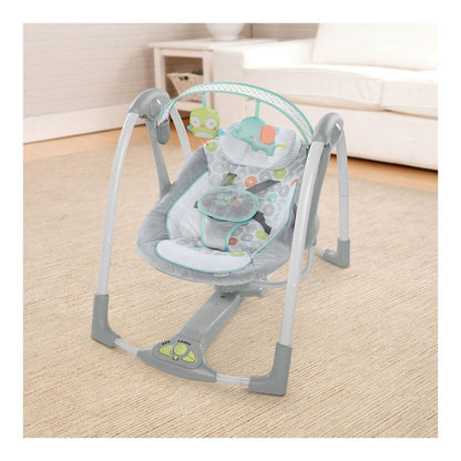 Scaun Balansoar Ingenuity Compact Swing - Hugs & Hoots Alb Gri - Bebelus, Activitate și divertisment
