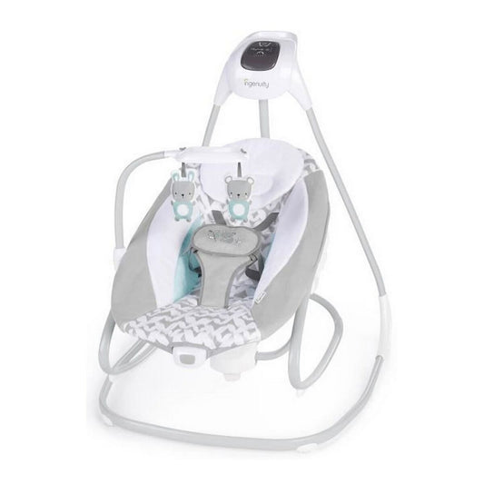 Scaun Balansoar Ingenuity 2-in-1 Swing Lounger - Raylan Gri Alb - Bebelus, Activitate și divertisment