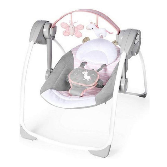 Scaun Balansoar Ingenuity Compact Swing - Flora Roz deschis - Bebelus, Activitate și divertisment