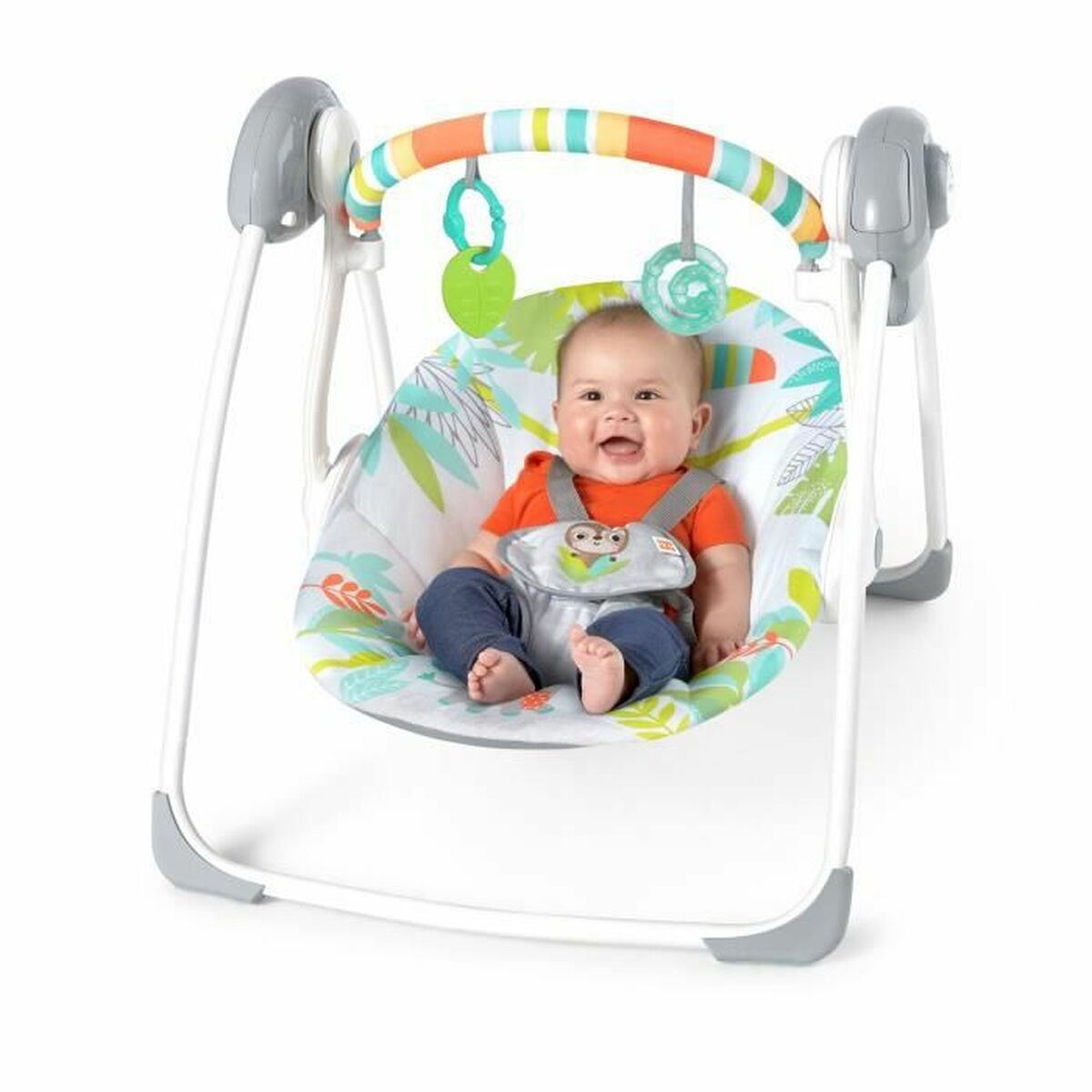 Scaun Balansoar Ingenuity Compact portable swing Multicolor animale - Bebelus, Activitate și divertisment
