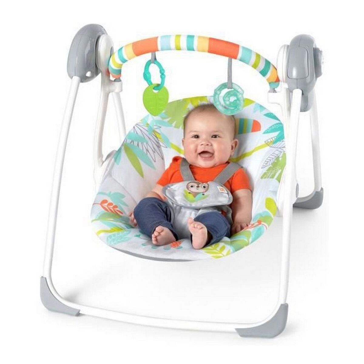 Scaun Balansoar Ingenuity Compact portable swing Multicolor animale - Bebelus, Activitate și divertisment