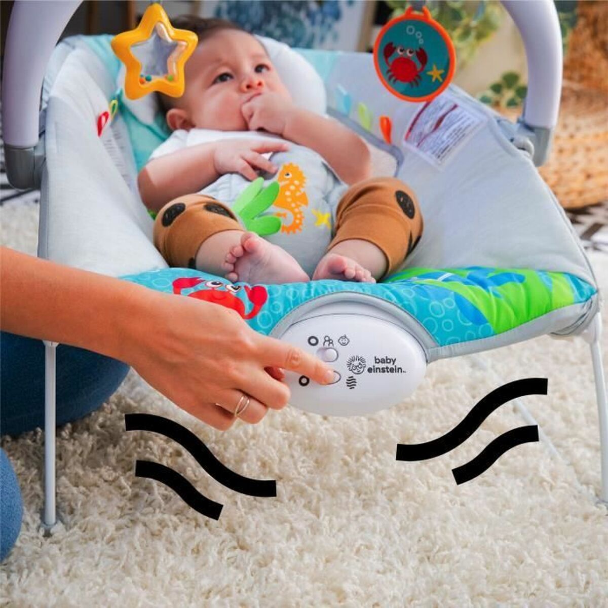 Hamac pentru Bebeluș Baby Einstein Ocean Albastru - Bebelus, Dormitor