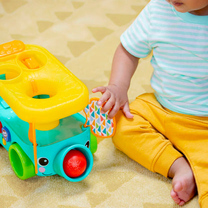 Jucărie de tras și împins Bright Starts Pop & Roll Safari Bus - Bebelus, Jucăriile copilăriei timpurii