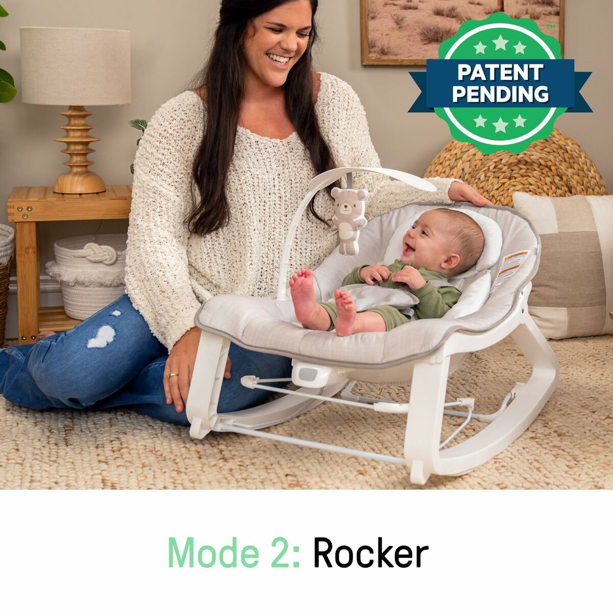 Hamac pentru Bebeluș Ingenuity Alb Gri - Bebelus, Dormitor