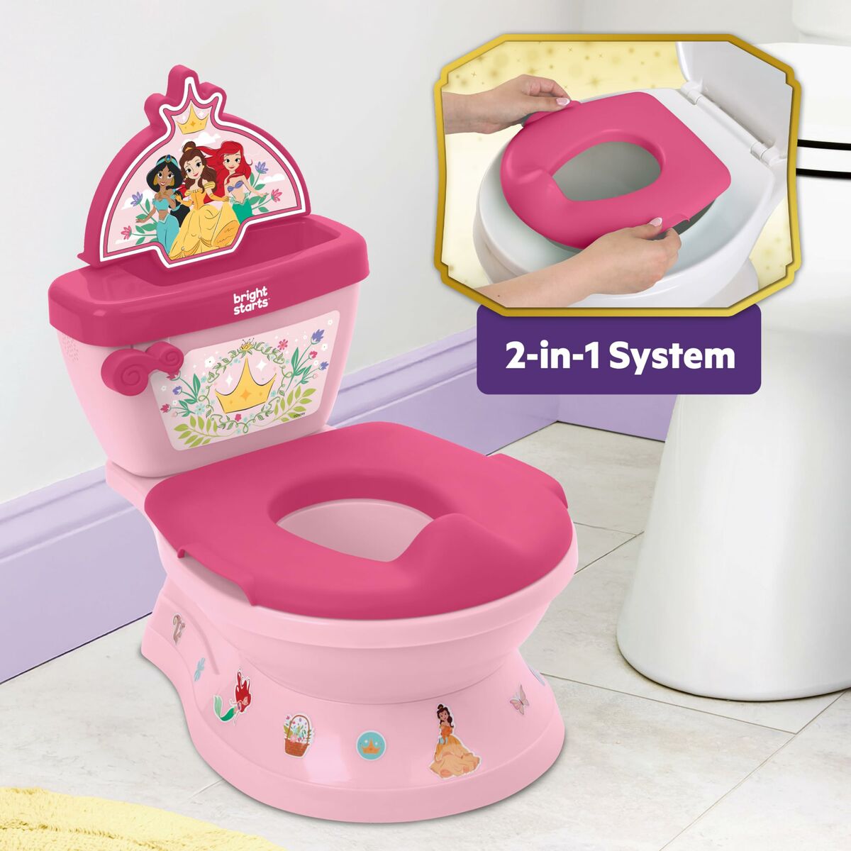 Oliță de noapte Bright Starts Princess Disney Roz - Bebelus, Pisoare și scaune