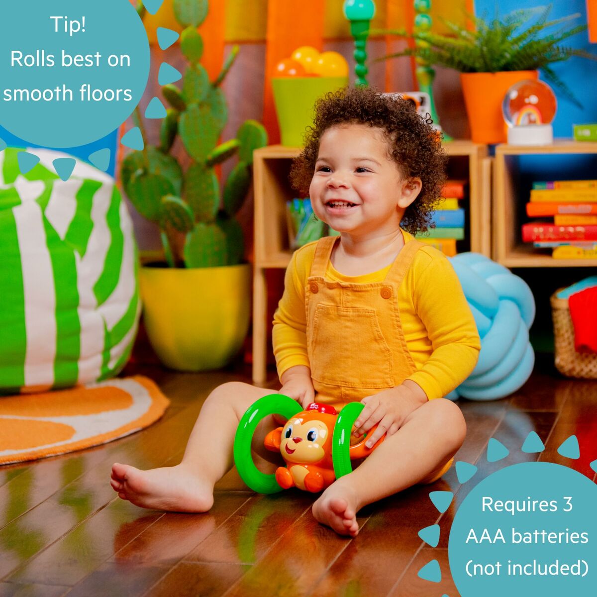 Jucărie muzicală Bright Starts Little Roll & Glow Monkey - Bebelus, Jucăriile copilăriei timpurii