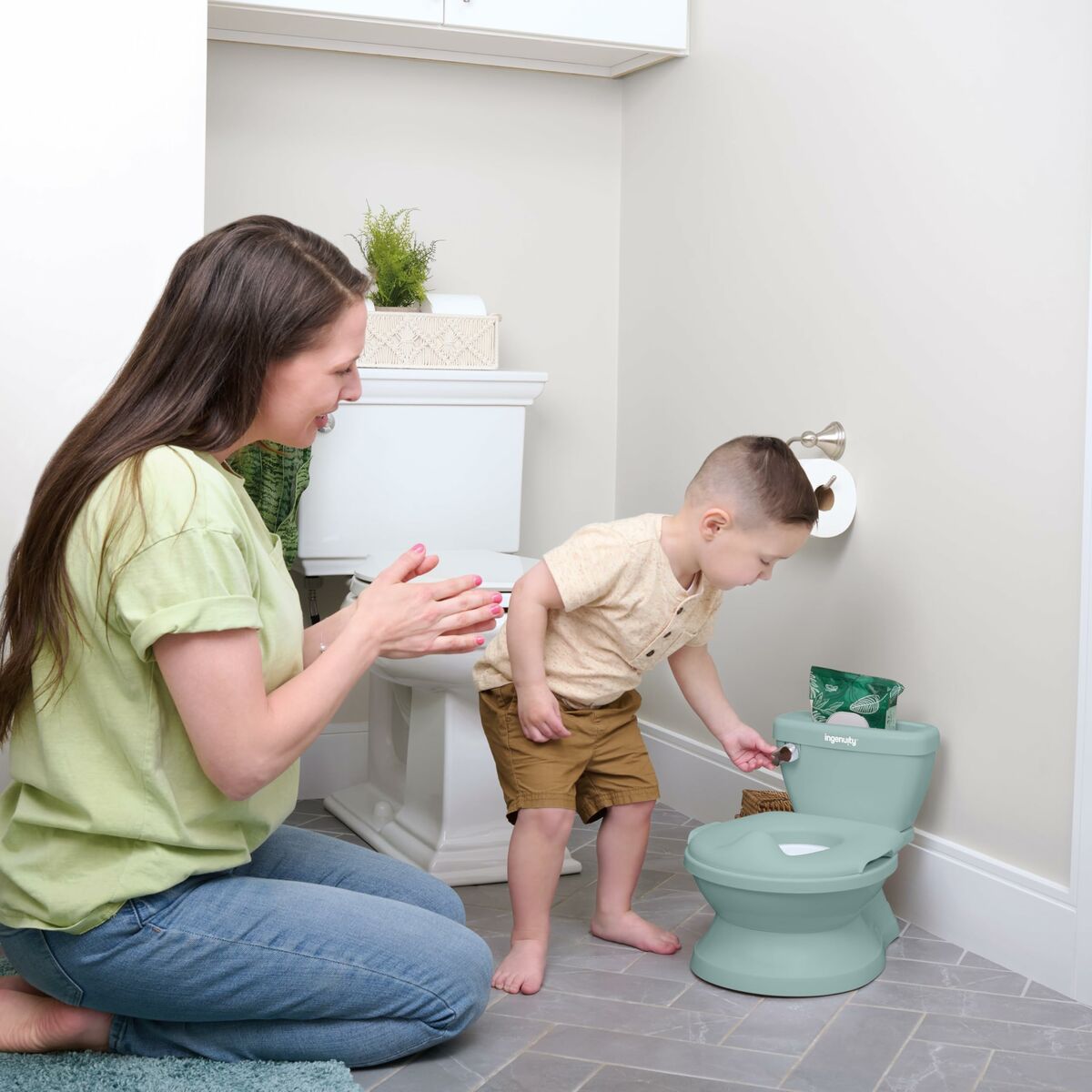 Oliță de noapte Ingenuity Verde - Bebelus, Pisoare și scaune