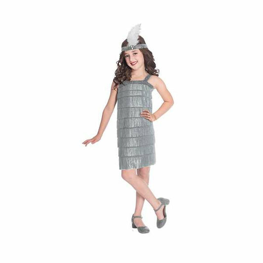 Costum Deghizare pentru Copii Silver Flapper 10-12 Ani Argintiu (2 Piese) - Jucarii si jocuri, Costume și accesorii