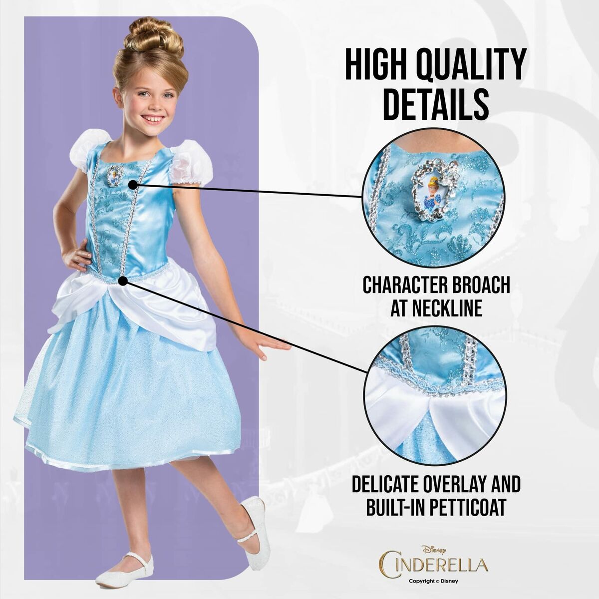 Costum Deghizare pentru Copii Jakks Pacific Cenușăreasa 5-6 Ani - Jucarii si jocuri, Costume și accesorii