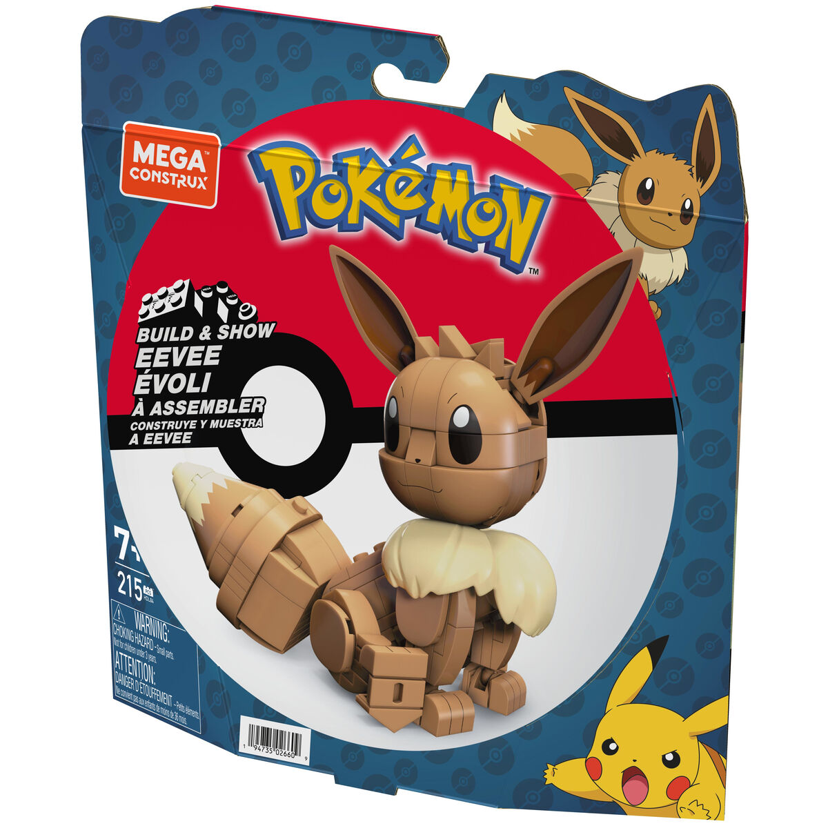 Figura îmbinată Mega Construx Eevee Medium + 7 Ani 215 Piese - Jucarii si jocuri