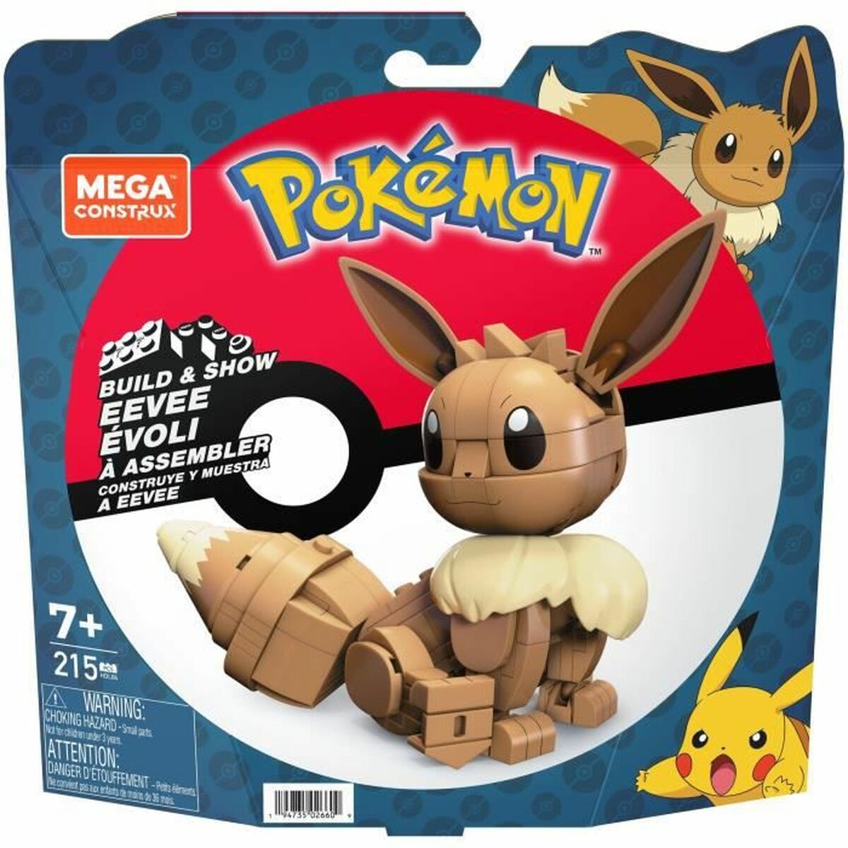 Figura îmbinată Mega Construx Eevee Medium + 7 Ani 215 Piese - Jucarii si jocuri