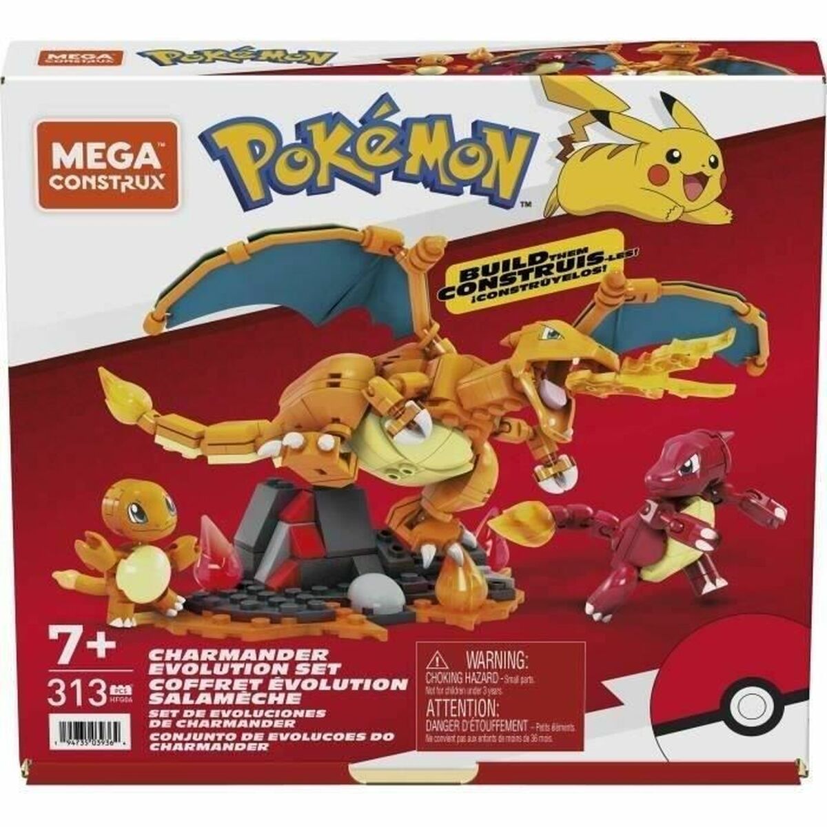 Set de Construcție Megablocks Charmander Charmilion Charizard Pokémon 300 Piese - Jucarii si jocuri