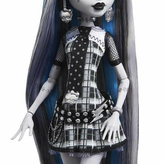 Păpușă Monster High Frankie Stein, Ediție de Colecție Reel Drama (Alb-Negru), Cu Pet Monster, 6+ Ani - Jucarii si jocuri, Păpuși și figurine