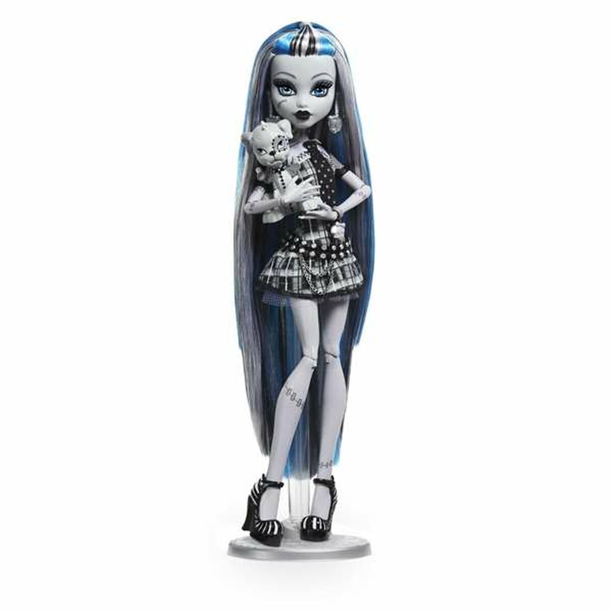 Păpușă Monster High Frankie Stein, Ediție de Colecție Reel Drama (Alb-Negru), Cu Pet Monster, 6+ Ani - Jucarii si jocuri, Păpuși și figurine