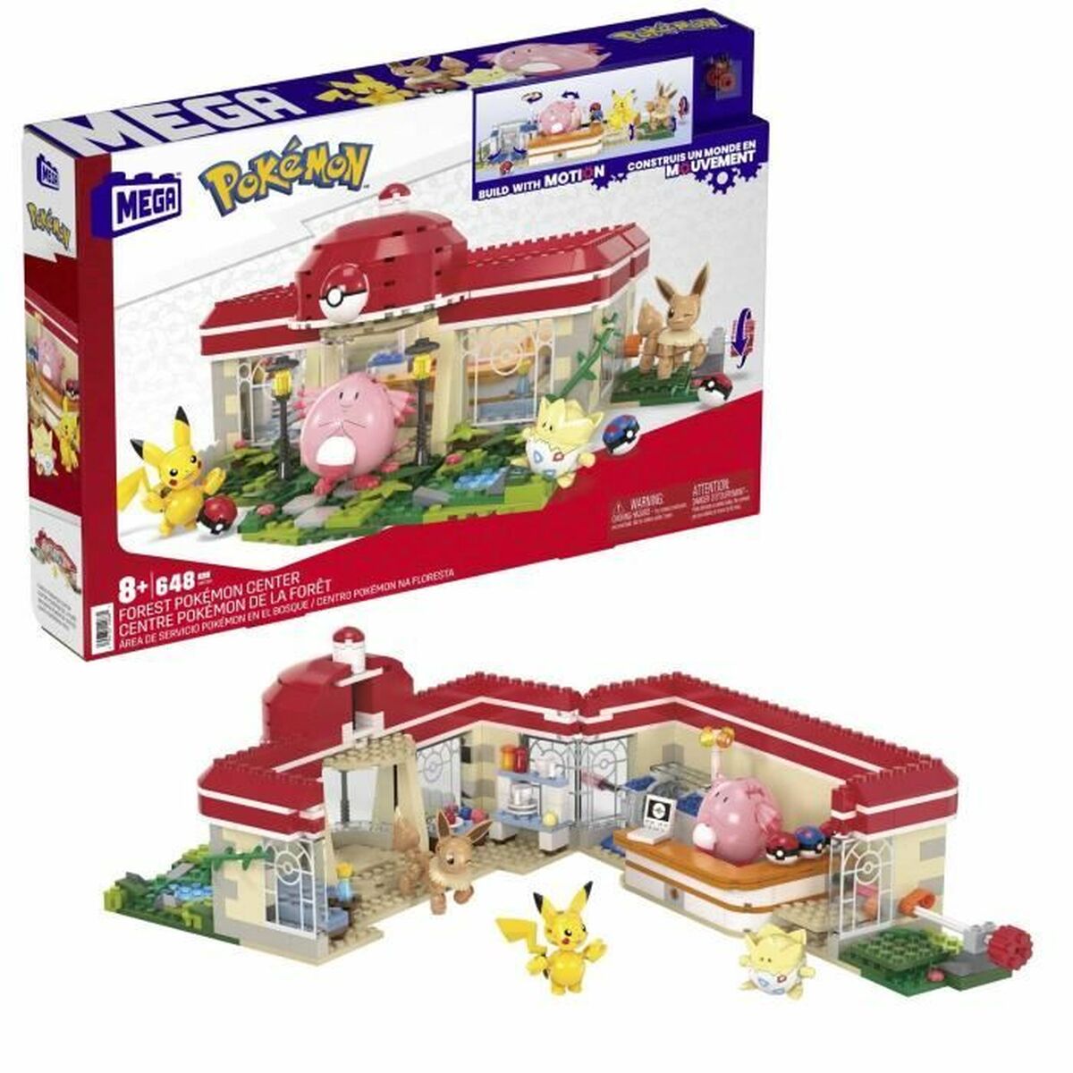 Kit de construcție Pokémon Mega Construx - Forest Pokémon Center 648 Piese - Jucarii si jocuri