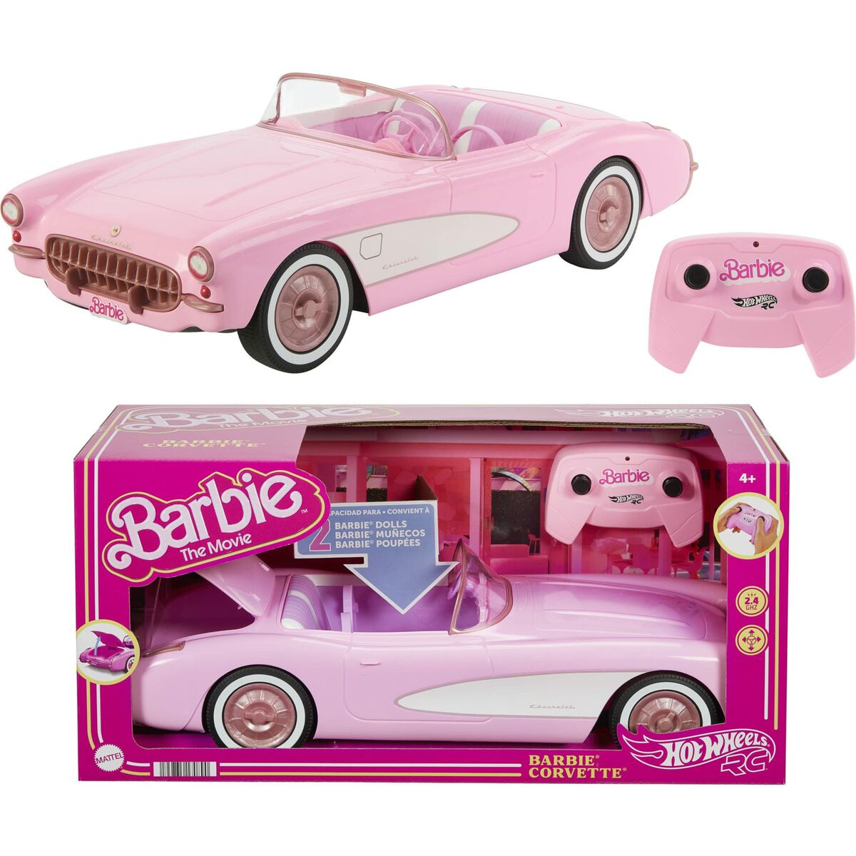 Vehicul Barbie The Movie Hot Wheels RC Corvette - Jucarii si jocuri, Păpuși și accesorii