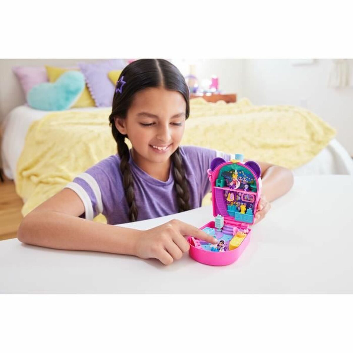 Playset Polly Pocket Panda Bubble Tea-Box with 2 mini-figures and panda HWN95 - Jucarii si jocuri, Păpuși și figurine