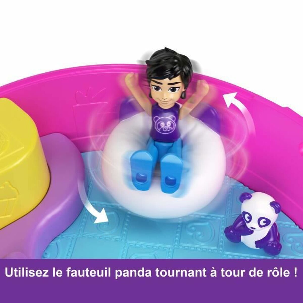 Playset Polly Pocket Panda Bubble Tea-Box with 2 mini-figures and panda HWN95 - Jucarii si jocuri, Păpuși și figurine