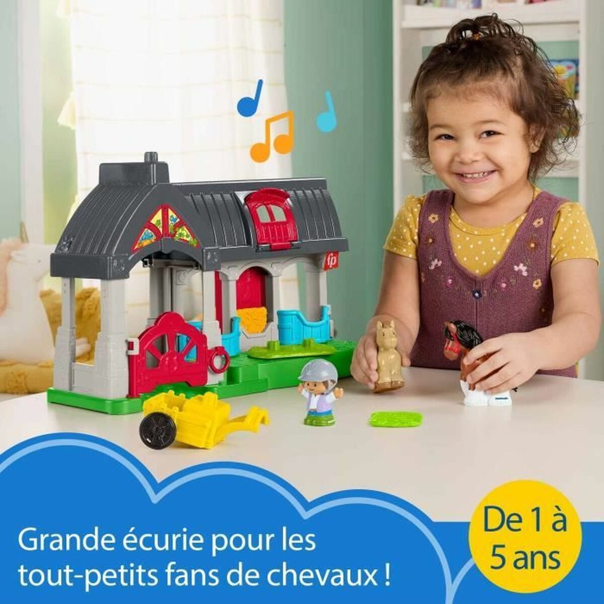 Playset Fisher-Price Happy Horses Stable 7 Piese - Jucarii si jocuri, Păpuși și figurine