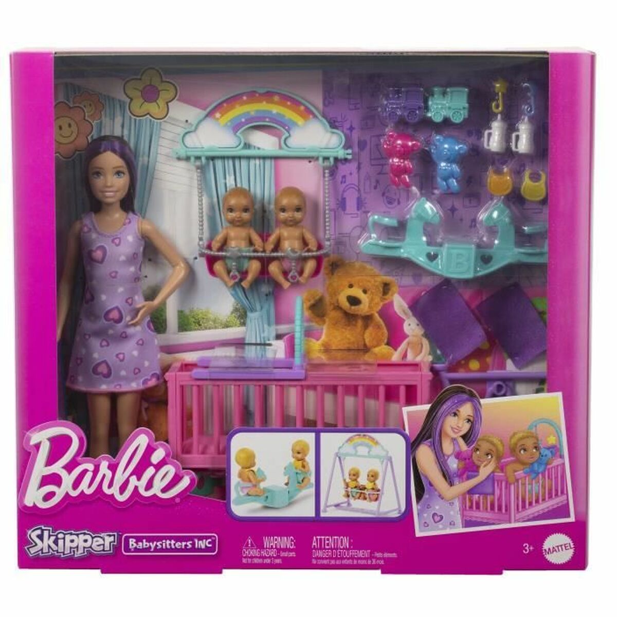 Păpușă bebeluș cu accesorii Barbie The Twins' Room-Skipper Playset - Jucarii si jocuri, Păpuși și accesorii