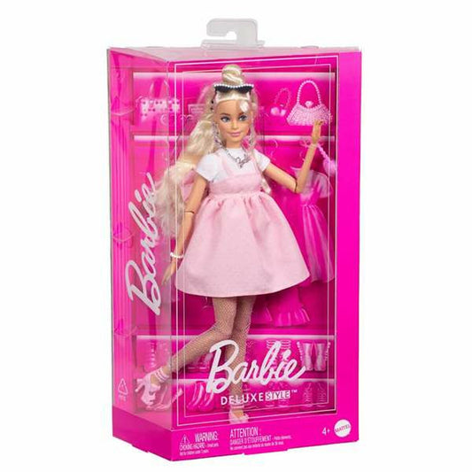 Păpușă Barbie Deluxe Style, Păr Blond Lung, Articulații Mobile (Movable), Set Accesorii Fashion - Jucarii si jocuri, Păpuși și accesorii
