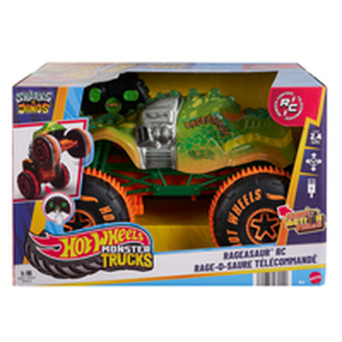 Mașină Radio Control Hot Wheels Monster Trucks Samsh O Saurus 1:15 - Jucarii si jocuri, Vehicule