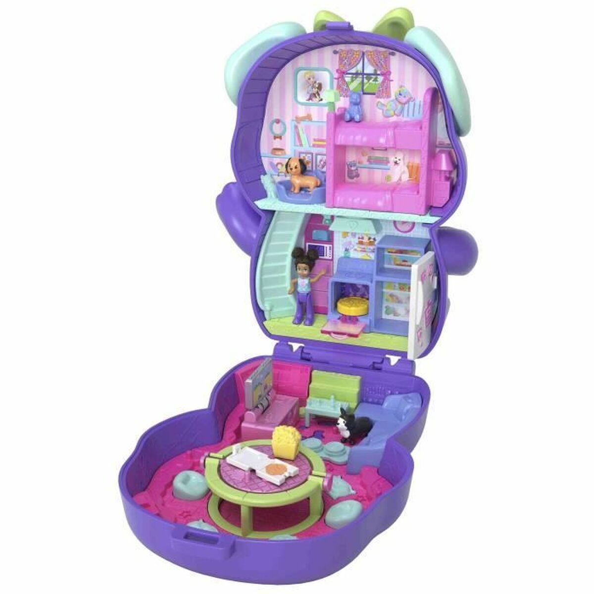 Playset Polly Pocket PUPPY PYJAMA PARTY BOX - Jucarii si jocuri, Păpuși și figurine