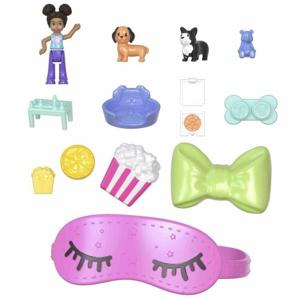 Playset Polly Pocket PUPPY PYJAMA PARTY BOX - Jucarii si jocuri, Păpuși și figurine