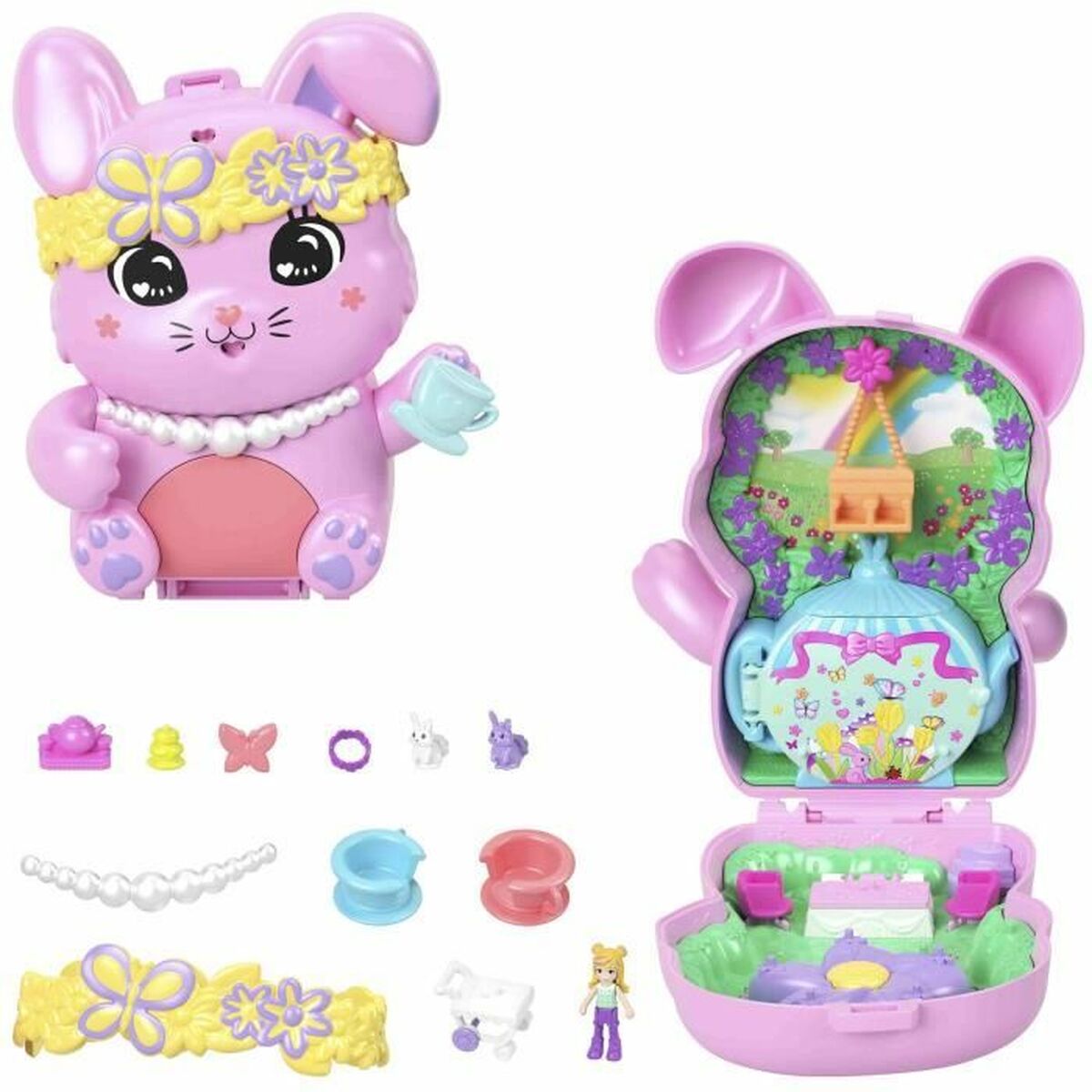 Playset Polly Pocket Tea Time Rabbit Box - Jucarii si jocuri, Păpuși și figurine