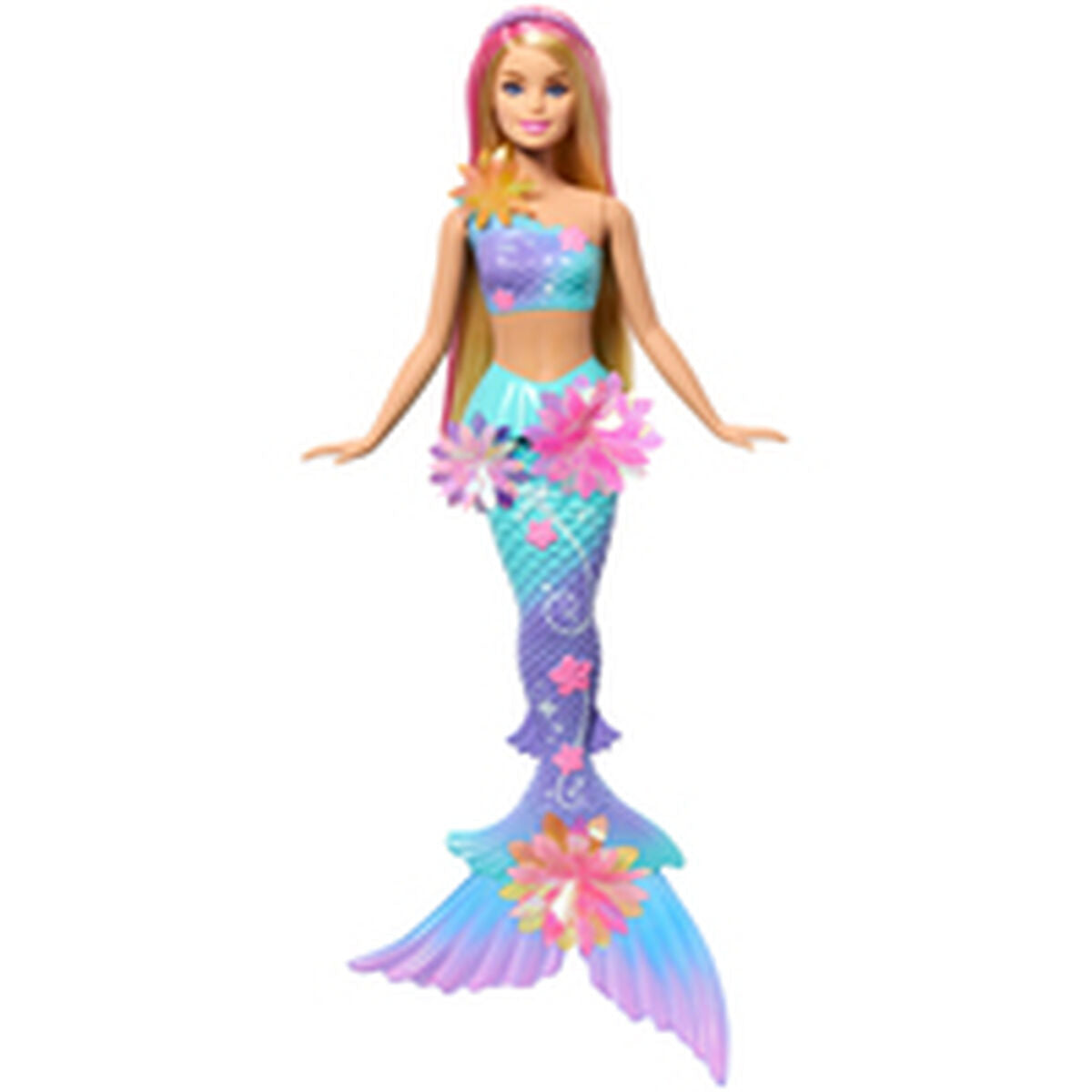 Păpușă Barbie Sirenă Flower Magic, Coadă cu Transformări, Set Flori Detașabile - Jucarii si jocuri, Păpuși și figurine