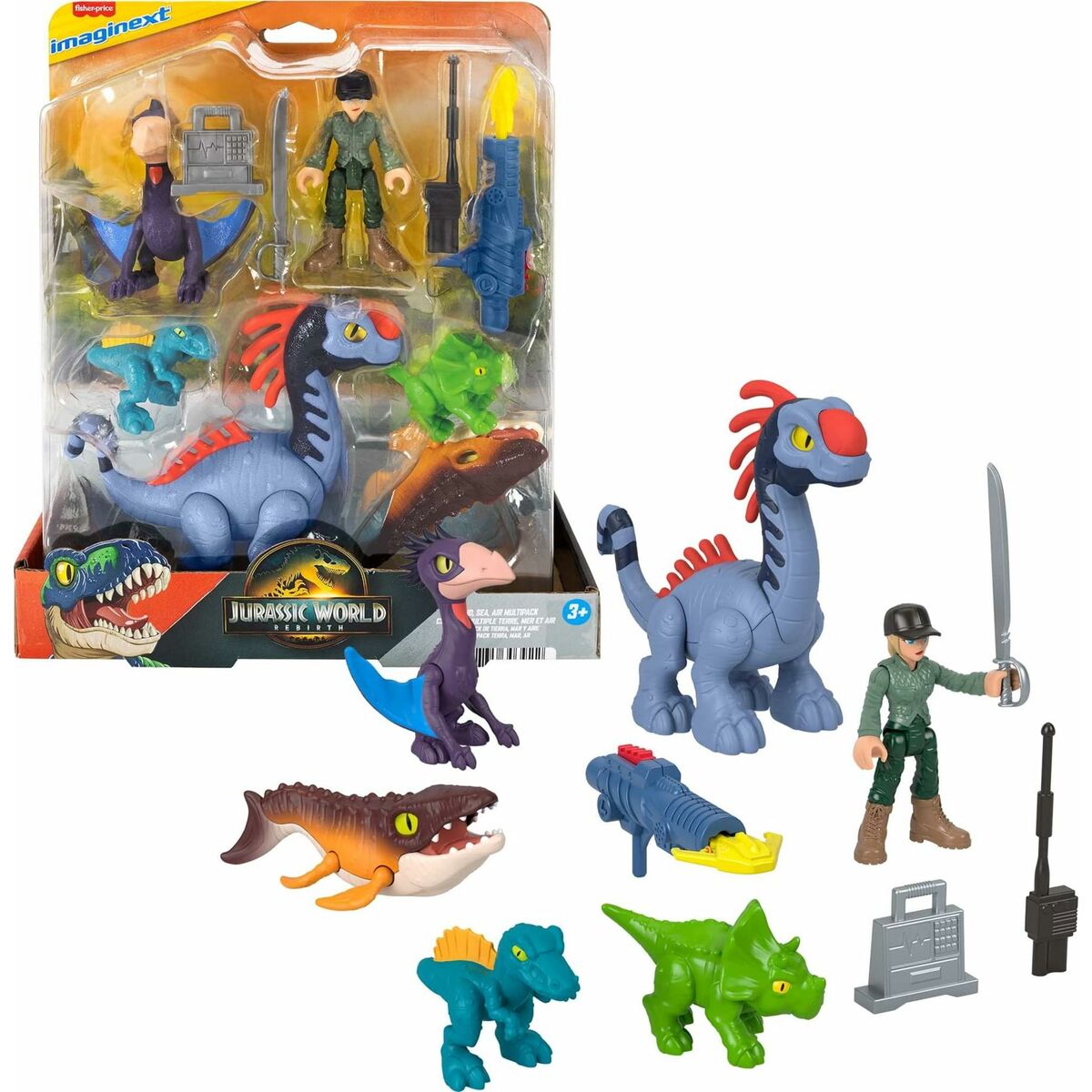 Playset Imaginext Jurassic World Multicolor 10 Piese - Jucarii si jocuri, Păpuși și figurine
