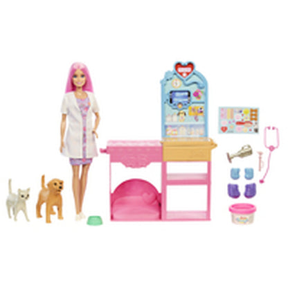 Playset Barbie Veterinarian Clinic 15 Piese - Jucarii si jocuri, Păpuși și figurine