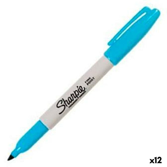 Marker permanent Sharpie Albastru 1,4 mm (12 Unități) - Birou și papetărie, Pixuri, creioane și articole de scris