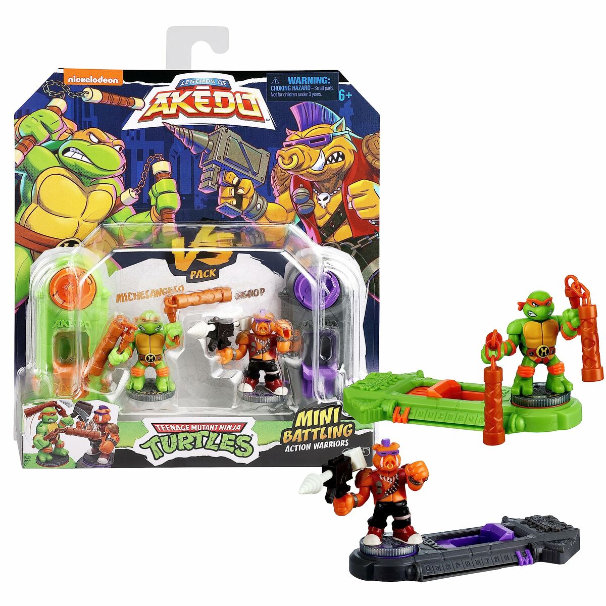 Figurine de luptă Teenage Mutant Ninja Turtles Legends of Akedo: Michelangelo vs Evil Bepop - Jucarii si jocuri, Păpuși și figurine