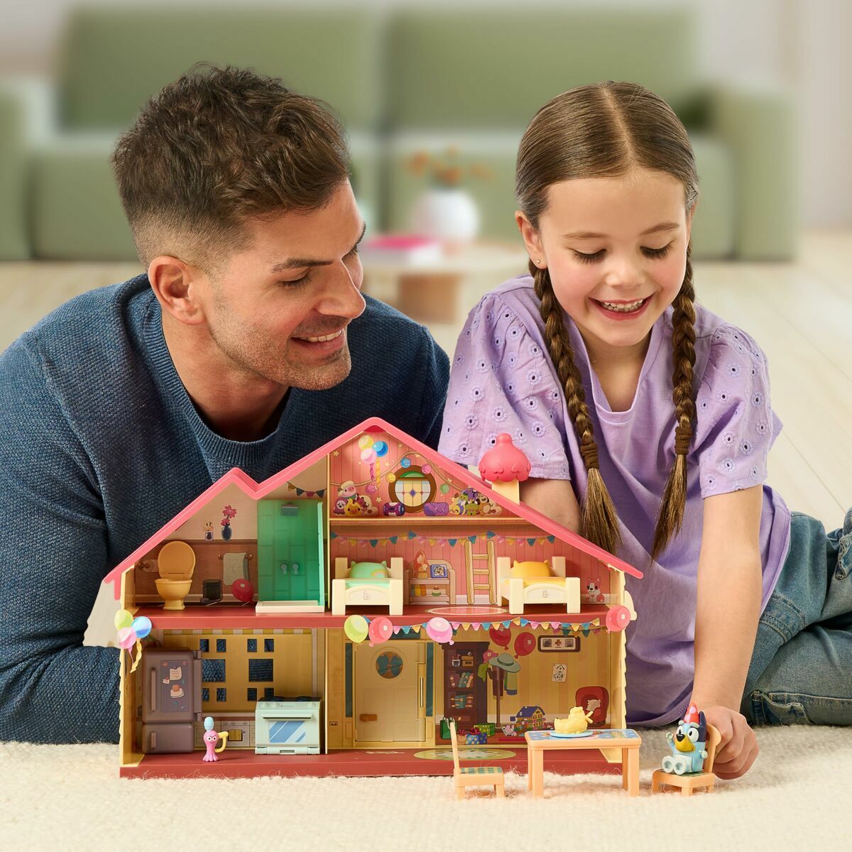Playset Bluey Casa de Sărbătoare | 8 Piese Mobilier & Accesorii | 3+ Ani - Jucarii si jocuri, Păpuși și figurine