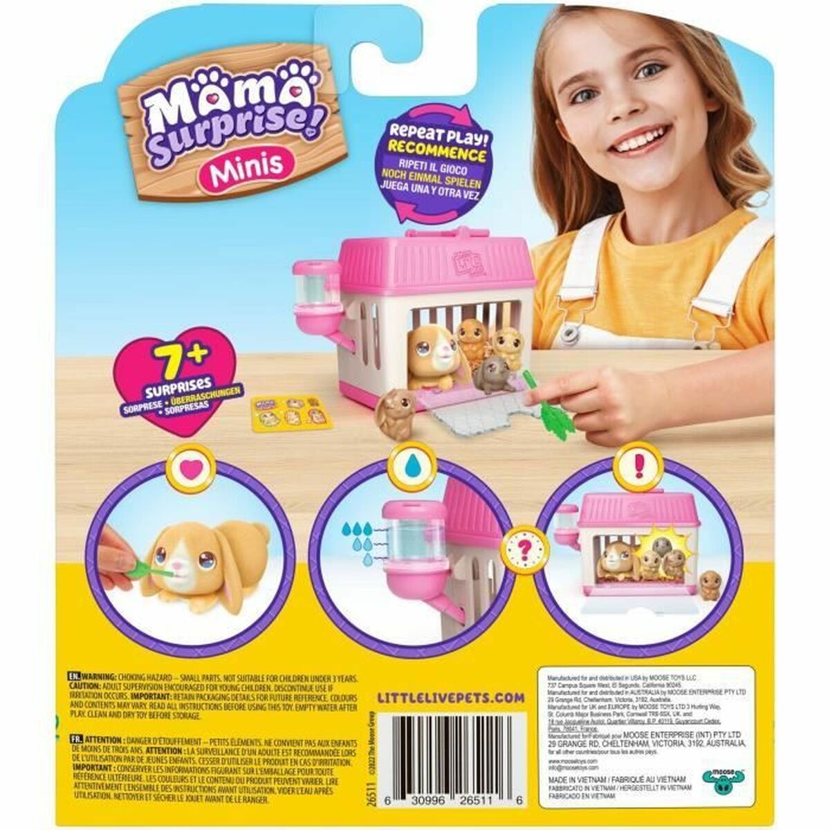 Animal de Companie din Pluș Moose Toys Mama Surprise Little Rabbits Plush Toys (FR) - Jucarii si jocuri, Jucării electronice