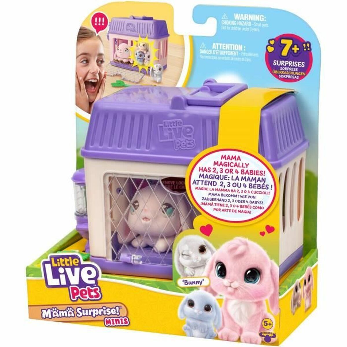Jucărie de Pluș Little Live Pets Mama Surprise Rabbits Roz Rose Flauș Iepure - Jucarii si jocuri, Jucării de pluș