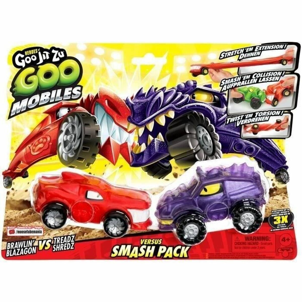 Figurină de Acțiune Moose Toys GOO MOBILES - BLAZAGON VS TREADS SHREDZ Roșu - Jucarii si jocuri, Vehicule