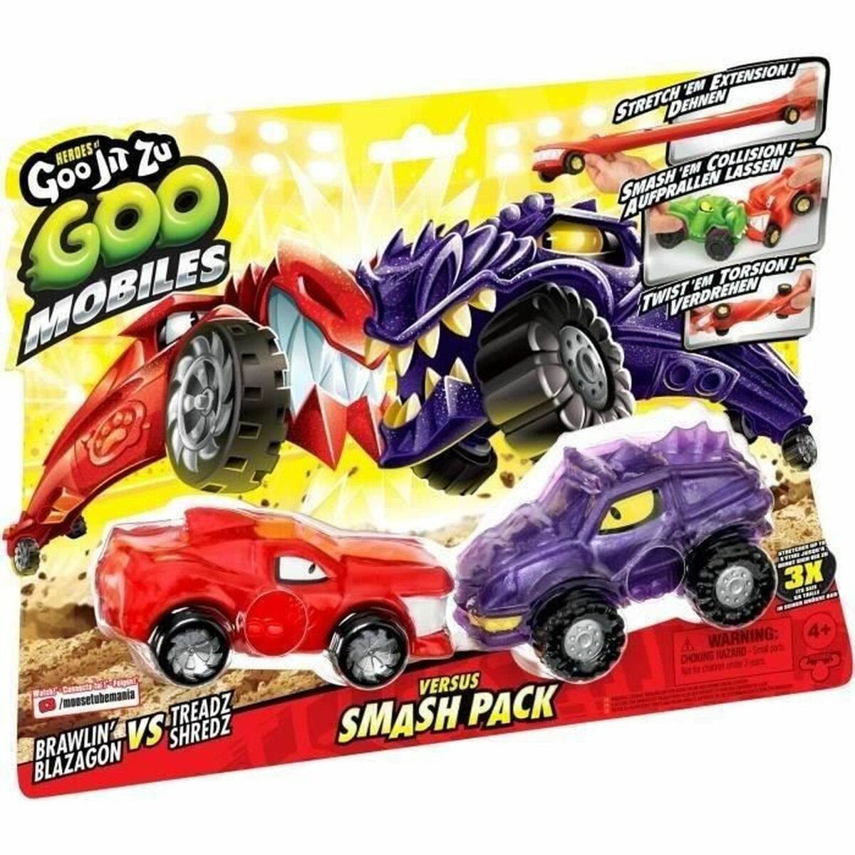 Figurină de Acțiune Moose Toys GOO MOBILES - BLAZAGON VS TREADS SHREDZ Roșu - Jucarii si jocuri, Vehicule