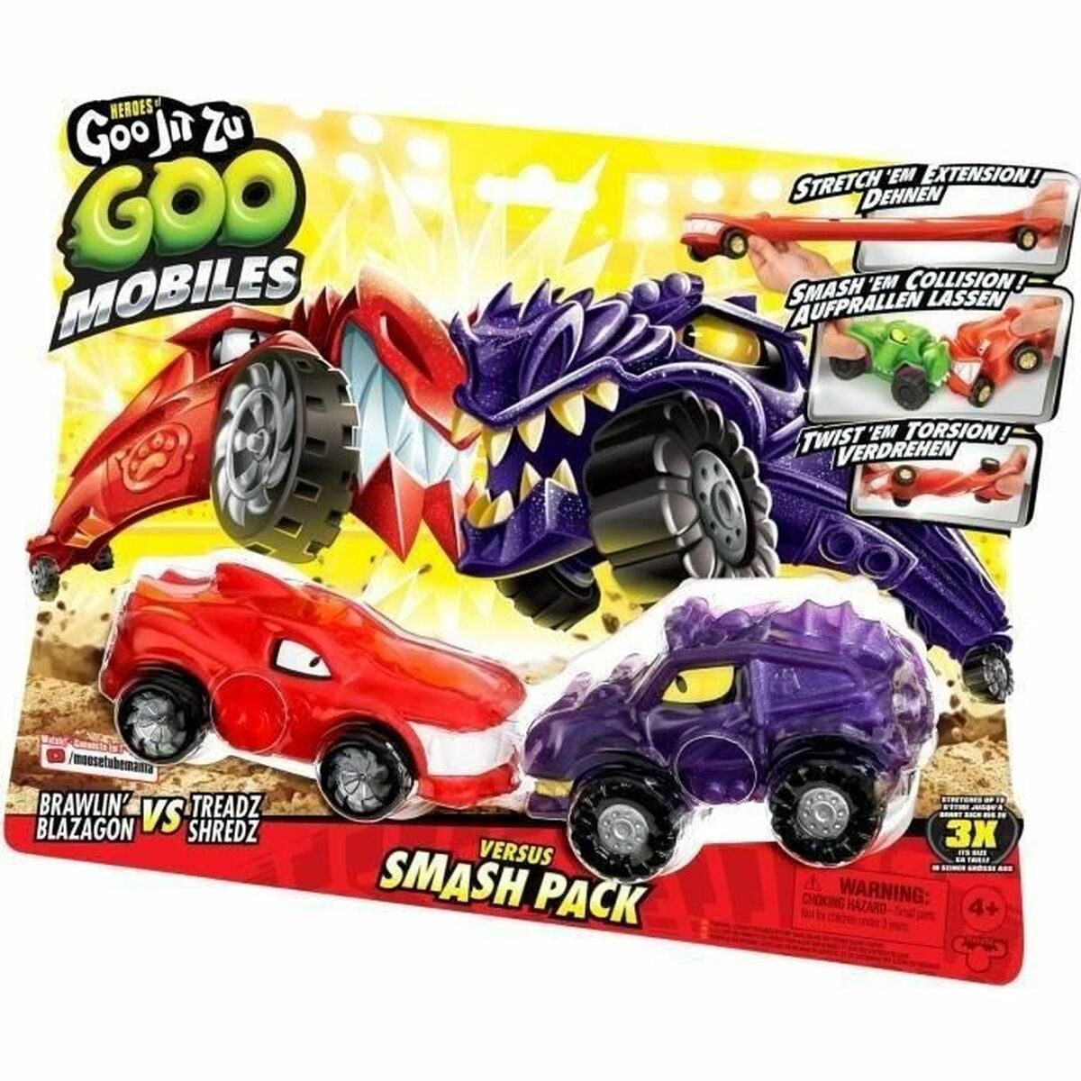 Figurină de Acțiune Moose Toys GOO MOBILES - BLAZAGON VS TREADS SHREDZ Roșu - Jucarii si jocuri, Vehicule