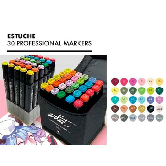 Set de Carioci Alex Bog Luxury Canvas Gama Artist 30 Piese Multicolor - Birou și papetărie, Pixuri, creioane și articole de scris