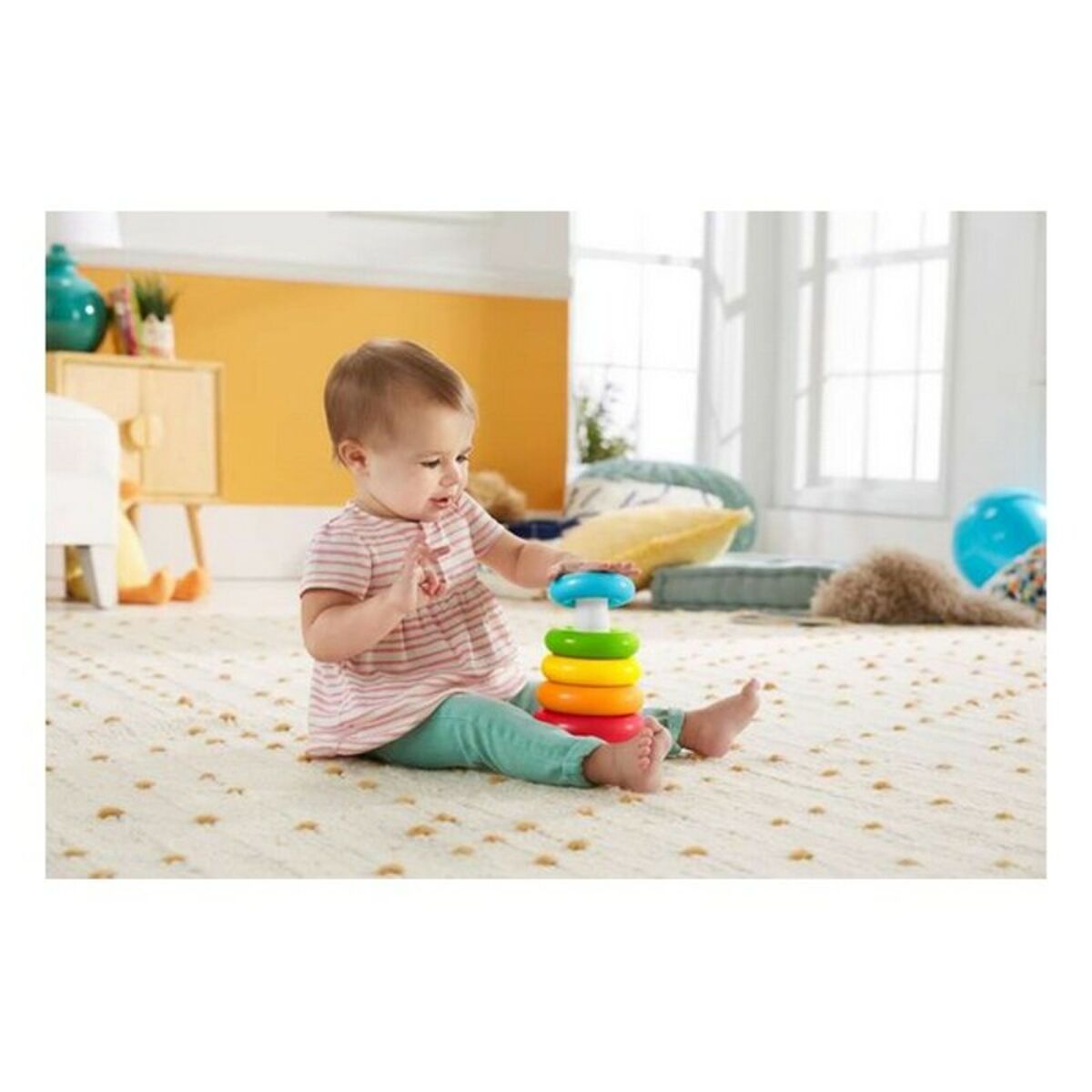 Piramidă Inele Fisher-Price Eco | Stivuire, Joc Clasic | 6+ Luni - Bebelus, Jucăriile copilăriei timpurii