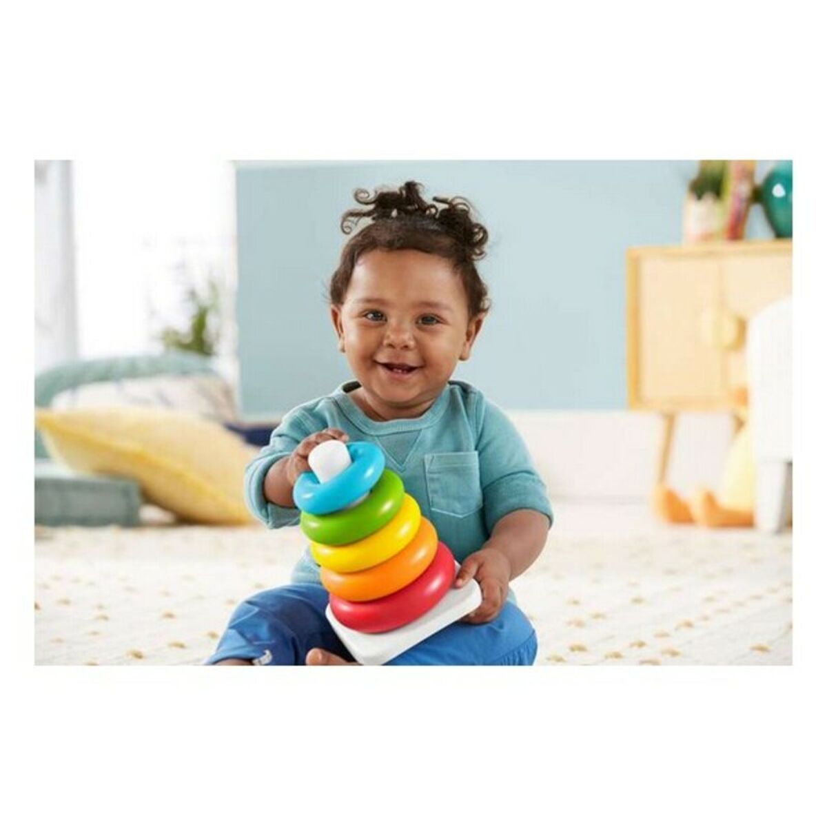 Piramidă Inele Fisher-Price Eco | Stivuire, Joc Clasic | 6+ Luni - Bebelus, Jucăriile copilăriei timpurii